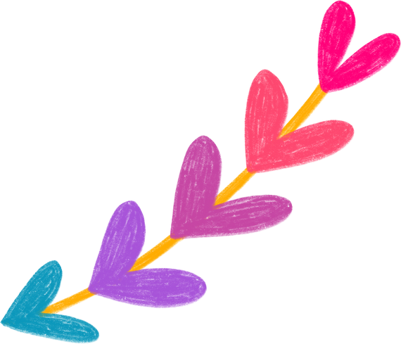 Cute Doodled Pride Heart-Shaped Leaves 